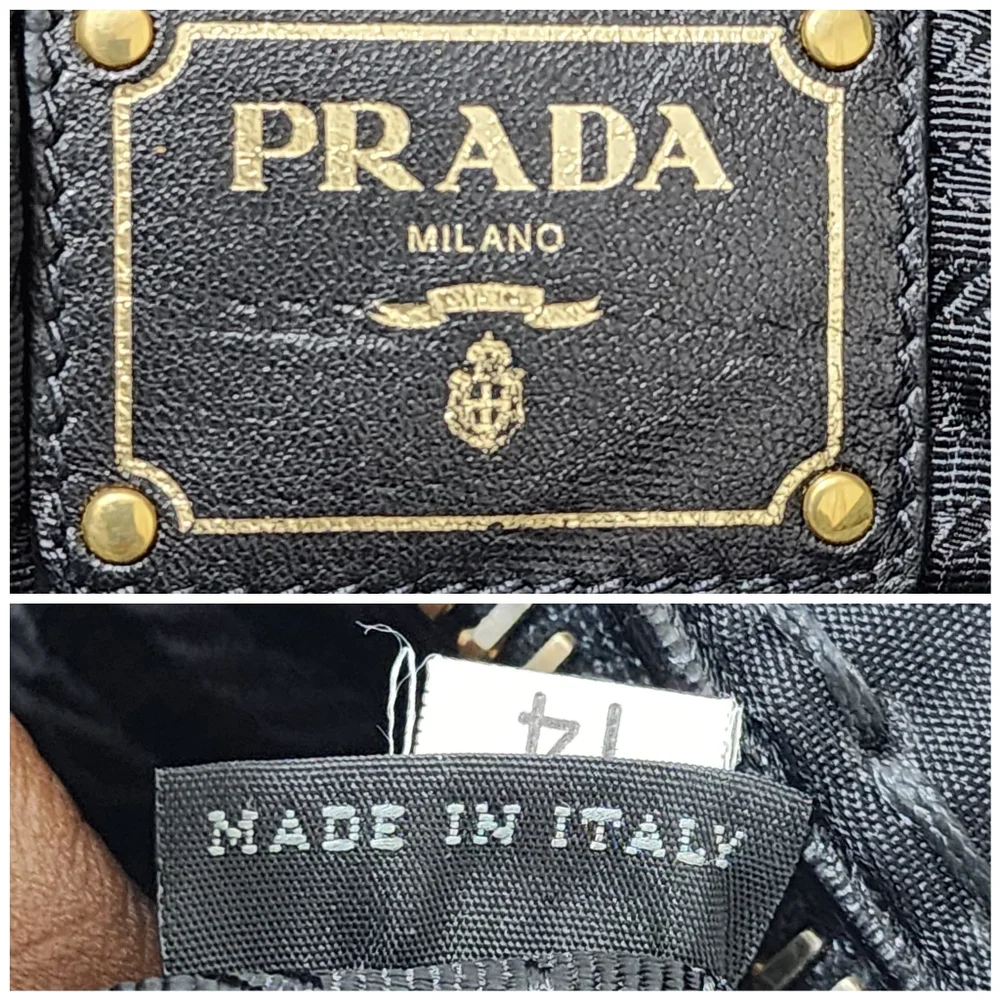 Prada Tessuto Canapa Nylon Hobo Bag Black